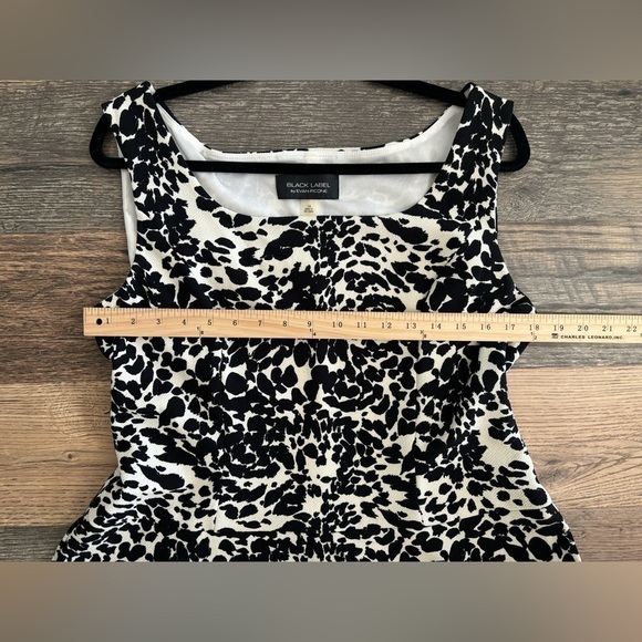 Black Label Evan Picone Dress Women’s Size 14 Sleeveless Shift Animal Lined Midi - Picture 5 of 13
